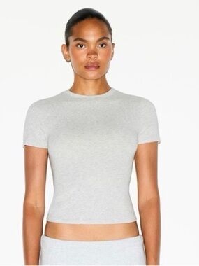 Skims Cotton Jersey Tee in Light Heather Grey